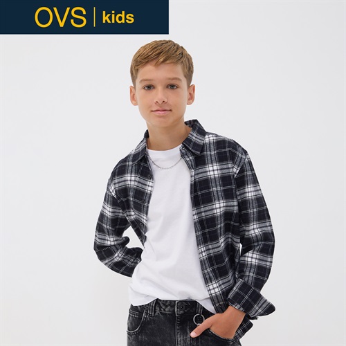 OVS KIDS(オヴィエッセ キッズ) ブラックピュアコットンシャツ キッズ 男の子