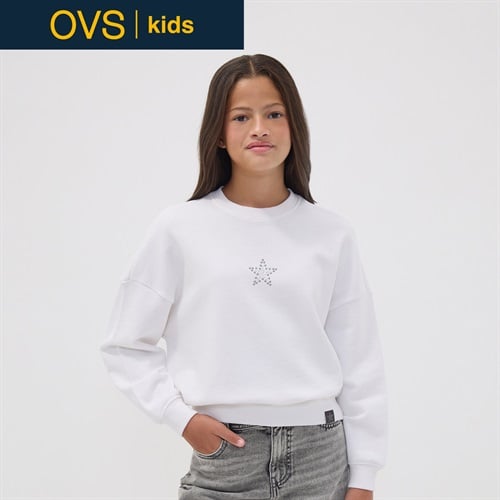 OVS KIDS(オヴィエッセ キッズ)  ホワイト ピュアコットン スウェットシャツ キッズ 女の子