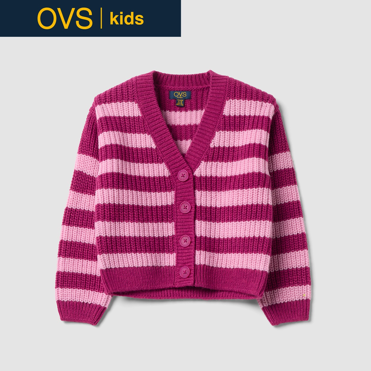 OVS KIDS(オヴィエッセ キッズ)  パープル カーディガン キッズ 女の子(ボイセンベリー-134cm)
