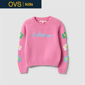 OVS KIDS(オヴィエッセ キッズ)  ピンク コットン混 トップス キッズ 女の子(ピンク-110cm)