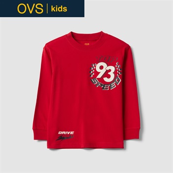 OVS KIDS(オヴィエッセ キッズ) レッド ピュアコットン Tシャツ キッズ 男の子(オートレッド-104cm)