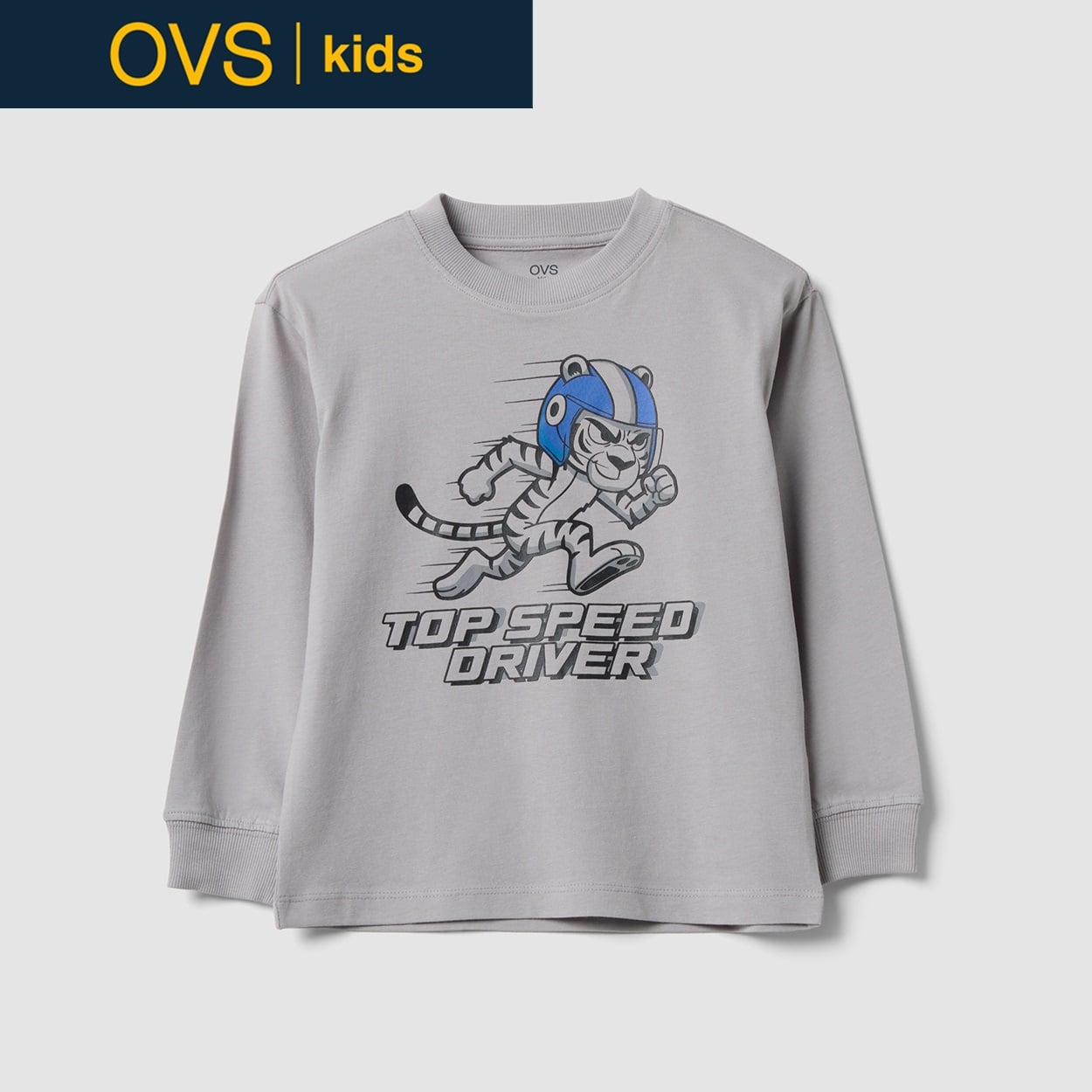 OVS KIDS(オヴィエッセ キッズ) グレー ピュアコットン Tシャツ キッズ 男の子(アルティメットグレー-128cm)