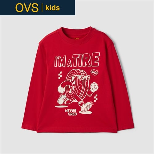 OVS KIDS(オヴィエッセ キッズ) レッド オーガニックコットン Tシャツ キッズ 男の子