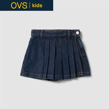 OVS KIDS(オヴィエッセ キッズ)  ブルー ピュアコットン スコート キッズ 女の子(ダークブルー-110cm)