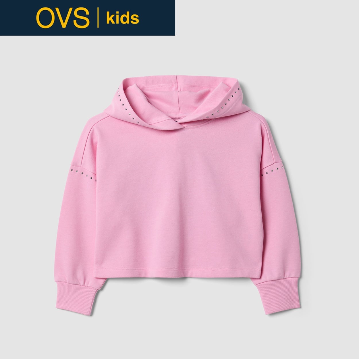 OVS KIDS(オヴィエッセ キッズ) ピンクピュアコットンパーカー キッズ 女の子(ライラックサシェ-128cm)
