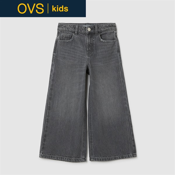 OVS KIDS(オヴィエッセ キッズ) ワイドレッグジーンズ 女の子 キッズ 110cm-140cm(ライトグレー-116cm)