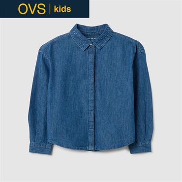 OVS KIDS(オヴィエッセ キッズ) ラインストーン付きデニムシャツ 女の子 キッズ 104cm-140cm