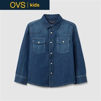 OVS KIDS(オヴィエッセ キッズ) デニムシャツ 男の子 キッズ 110cm-140cm(ネイビー-110cm)