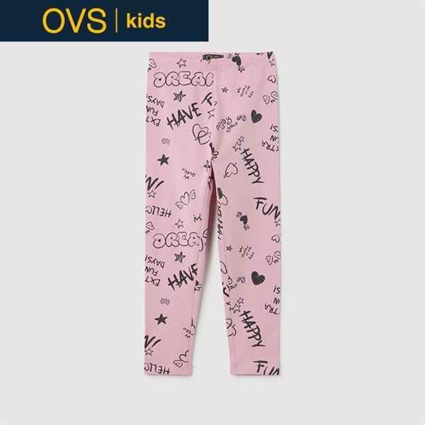 OVS KIDS(オヴィエッセ キッズ) ストレッチコットンレギンス 女の子 キッズ 104cm-140cm(ピンク-140cm)