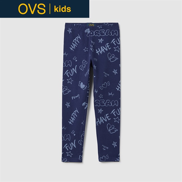 OVS KIDS(オヴィエッセ キッズ) ストレッチコットンレギンス 女の子 キッズ 104cm-140cm(ネイビー-116cm)