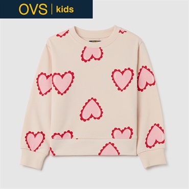 OVS KIDS(オヴィエッセ キッズ) ハート柄トレーナー 女の子 キッズ 104cm-140cm