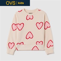 OVS KIDS(オヴィエッセ キッズ) ハート柄トレーナー 女の子 キッズ 104cm-140cm(アイボリー-104cm)