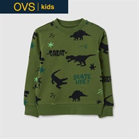 OVS KIDS(オヴィエッセ キッズ) 恐竜プリント トレーナー 男の子 キッズ 104cm-140cm(グリーン-104cm)