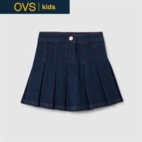 OVS KIDS(オヴィエッセ キッズ) デニムプリーツスカート 女の子 キッズ 104cm-140cm(ネイビー-104cm)