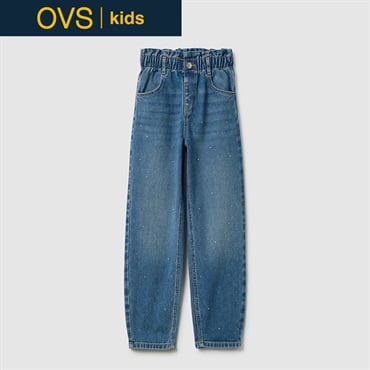 OVS KIDS(オヴィエッセ キッズ) ペーパーバッグウエストジーンズ 女の子 キッズ 110cm-140cm