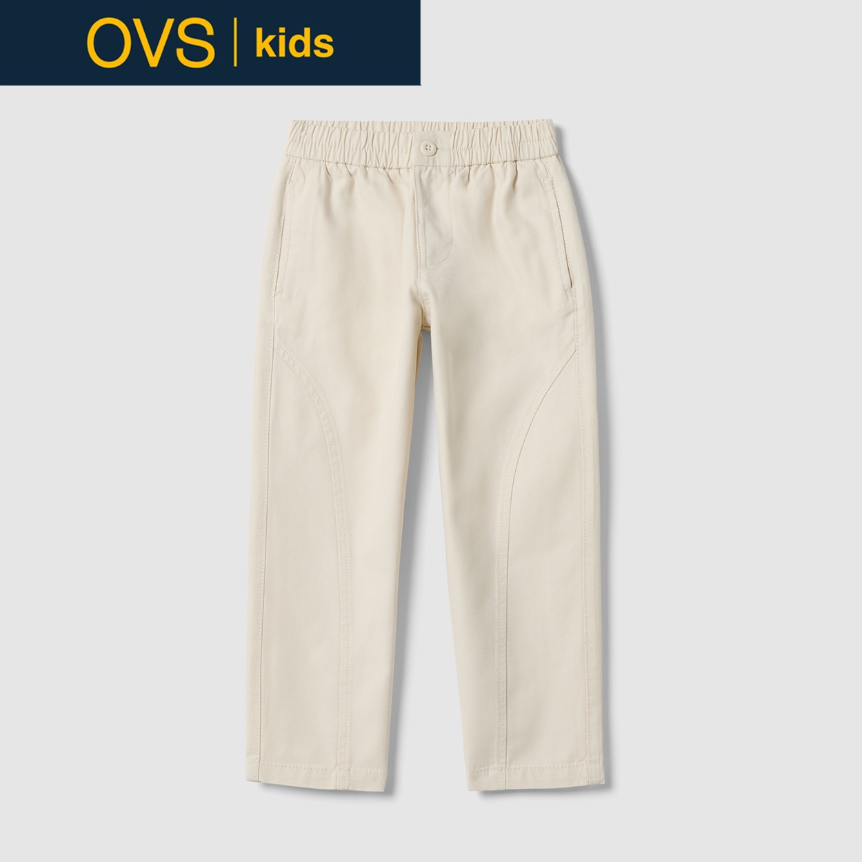 OVS KIDS(オヴィエッセ キッズ) キャンバスコットンパンツ 男の子 キッズ(ベージュ-104cm)