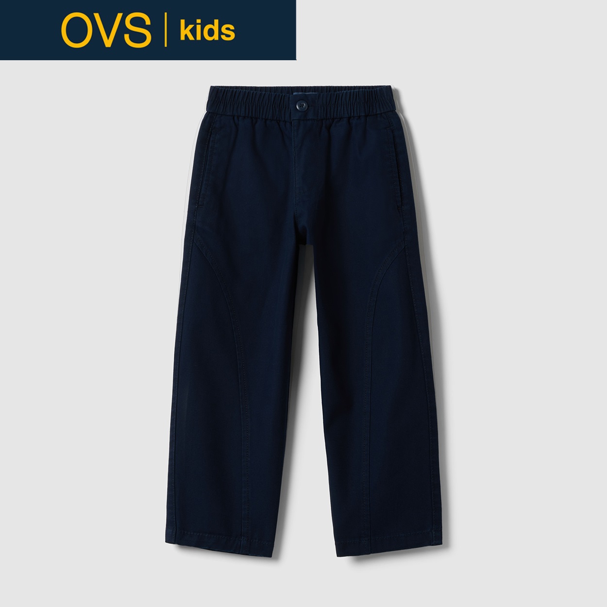 OVS KIDS(オヴィエッセ キッズ) キャンバスコットンパンツ 男の子 キッズ(ネイビー-122cm)