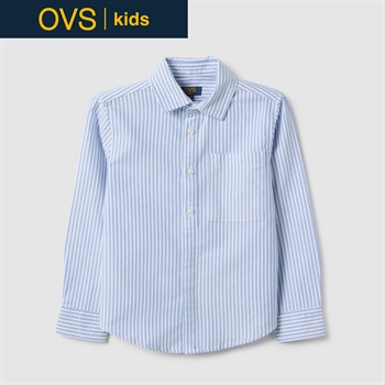 OVS KIDS(オヴィエッセ キッズ) ストライプ長袖シャツ 男の子 キッズ(ブルーストライプ-104cm)