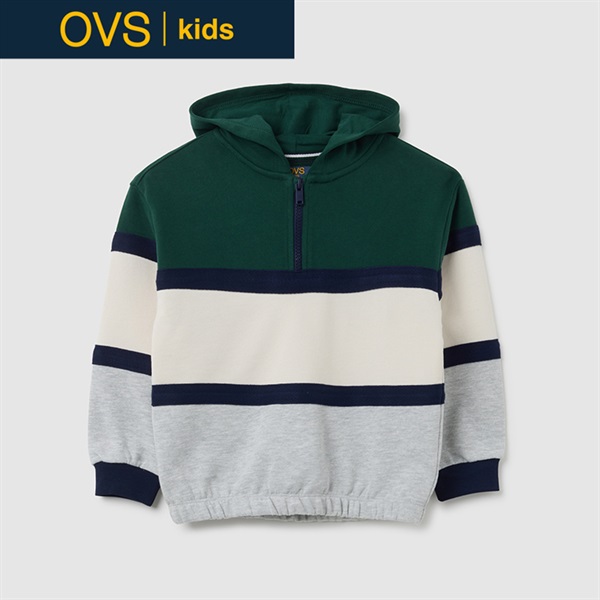 OVS KIDS(オヴィエッセ キッズ) ハーフジップパーカー 男の子 キッズ 104cm-140cm(カーキ-122cm)
