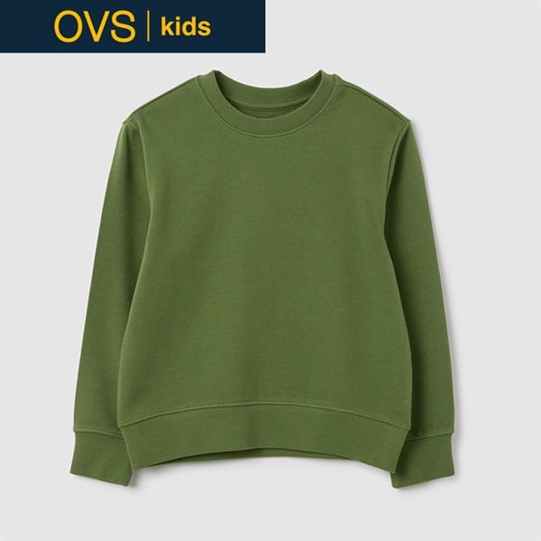 OVS KIDS(オヴィエッセ キッズ) コットンクルーネックトレーナー 男の子 キッズ 104cm-140cm(グリーン-104cm)