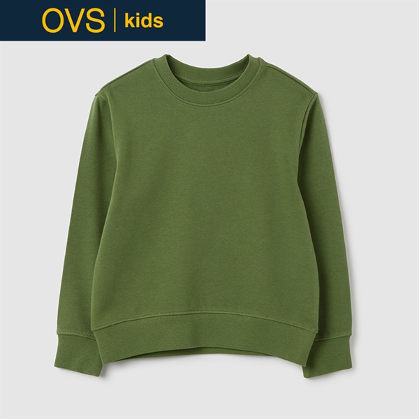 OVS KIDS(オヴィエッセ キッズ) コットンクルーネックトレーナー 男の子 キッズ 104cm-140cm(グリーン-140cm)