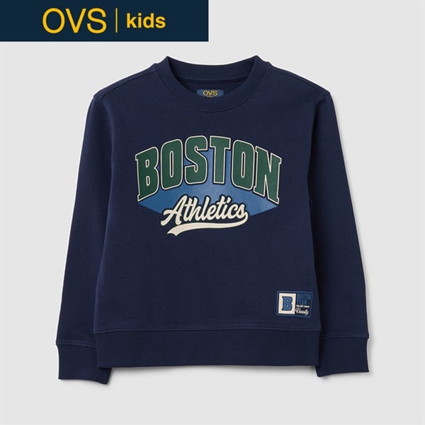 OVS KIDS(オヴィエッセ キッズ) アメカジロゴプリントトレーナー 男の子 キッズ 104cm-140cm(ネイビー-104cm)
