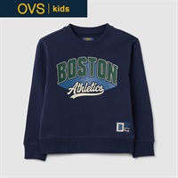 OVS KIDS(オヴィエッセ キッズ) アメカジロゴプリントトレーナー 男の子 キッズ 104cm-140cm(ネイビー-104cm)