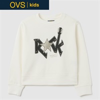 OVS KIDS(オヴィエッセ キッズ) ロックテイストトレーナー 女の子 キッズ 104cm-140cm(ホワイト-104cm)