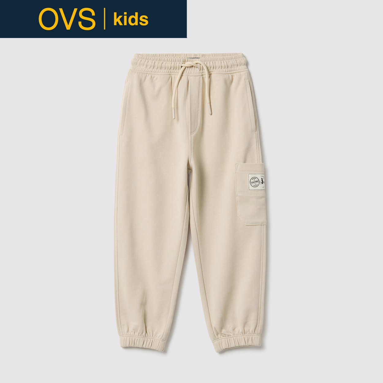 OVS KIDS(オヴィエッセ キッズ) 裏毛ジョガーカーゴパンツ 男の子 キッズ(ベージュ-104cm)