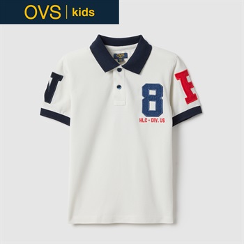 OVS KIDS(オヴィエッセ キッズ) ナンバー半袖ポロシャツ 男の子 キッズ(ホワイト-104cm)