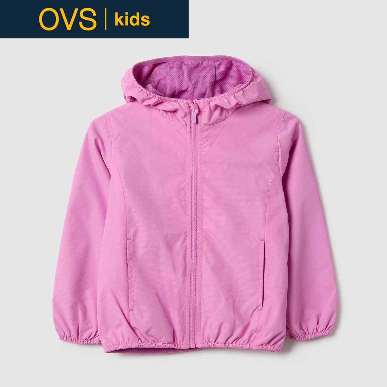 OVS KIDS(オヴィエッセ キッズ) レインブロックジャケット 女の子 キッズ(パープル-128cm)