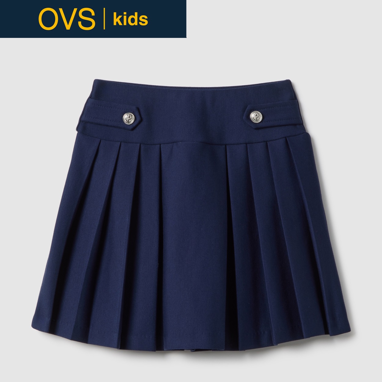 OVS KIDS(オヴィエッセ キッズ) プリーツスカート 女の子 キッズ(ネイビー-134cm)