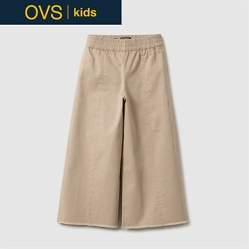OVS KIDS(オヴィエッセ キッズ) ギャバジンワイドパンツ 女の子 キッズ(ライトブラウン-110cm)