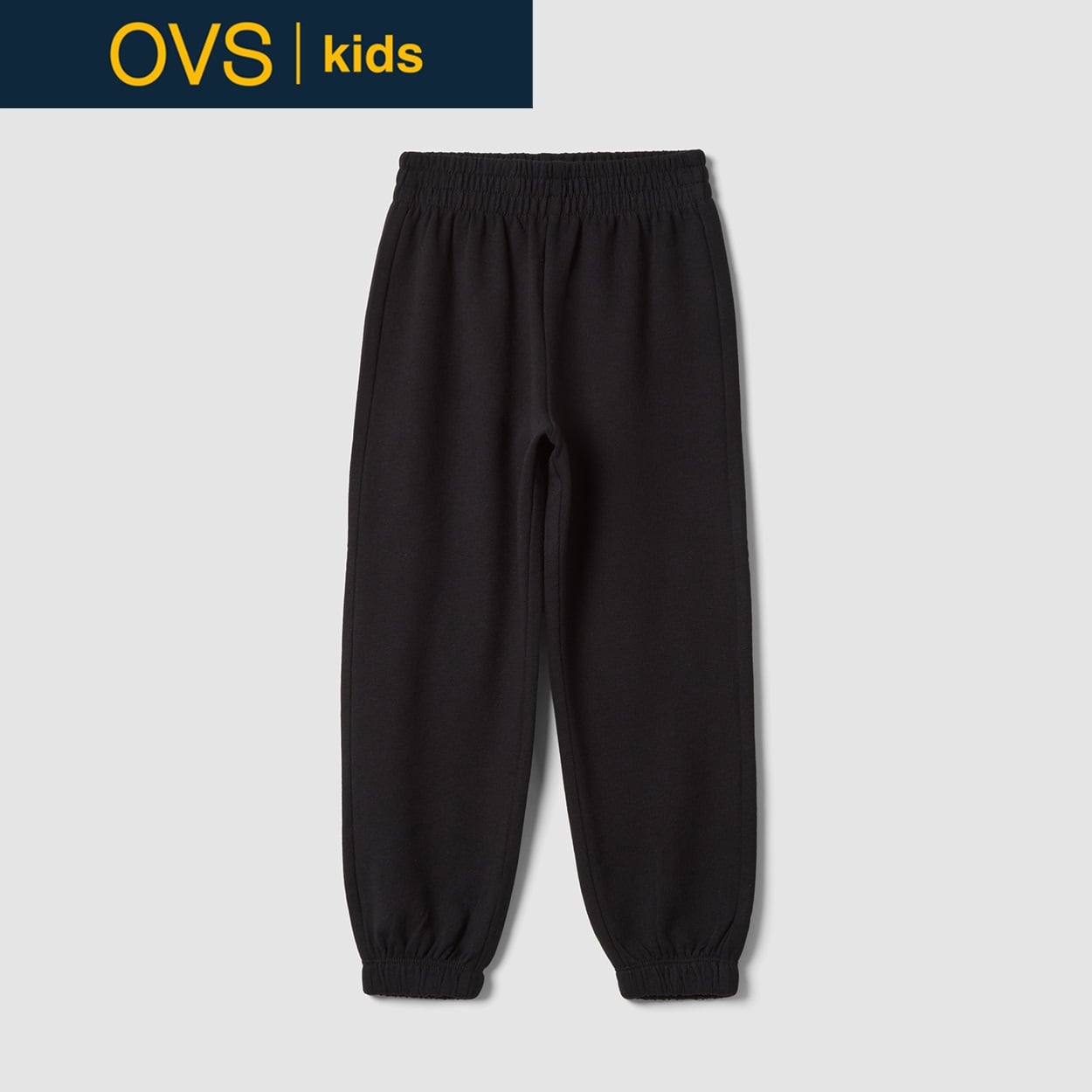 OVS KIDS(オヴィエッセ キッズ)  ブラック ピュアコットン ジョガーパンツ キッズ 女の子(ブラックビューティー-128cm)