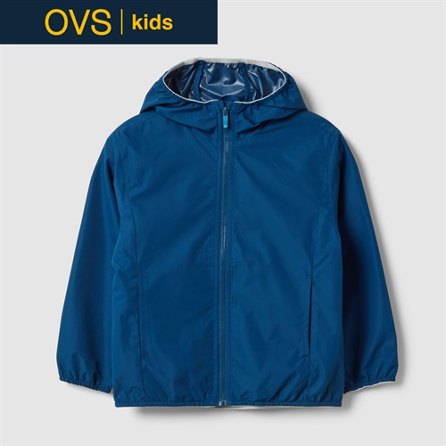 OVS KIDS(オヴィエッセ キッズ)  ブルー 撥水 レギュラーフィット フード付き ライトジャケット（ジップアップ） 男の子 キッズ