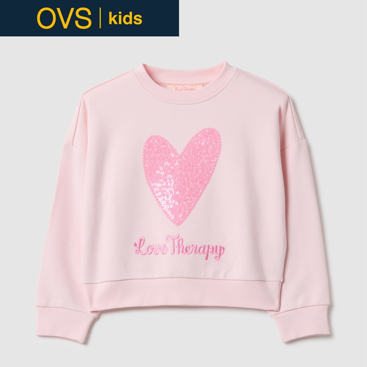 OVS KIDS(オヴィエッセ キッズ) ラブセラピーハートトレーナー 女の子 キッズ(ピンク-110cm)