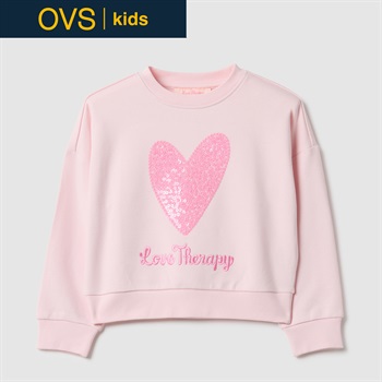 OVS KIDS(オヴィエッセ キッズ) ラブセラピーハートトレーナー 女の子 キッズ(ピンク-110cm)