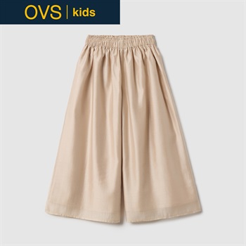 OVS KIDS(オヴィエッセ キッズ) ボイル地ワイドパンツ 女の子 キッズ(ベージュ-110cm)