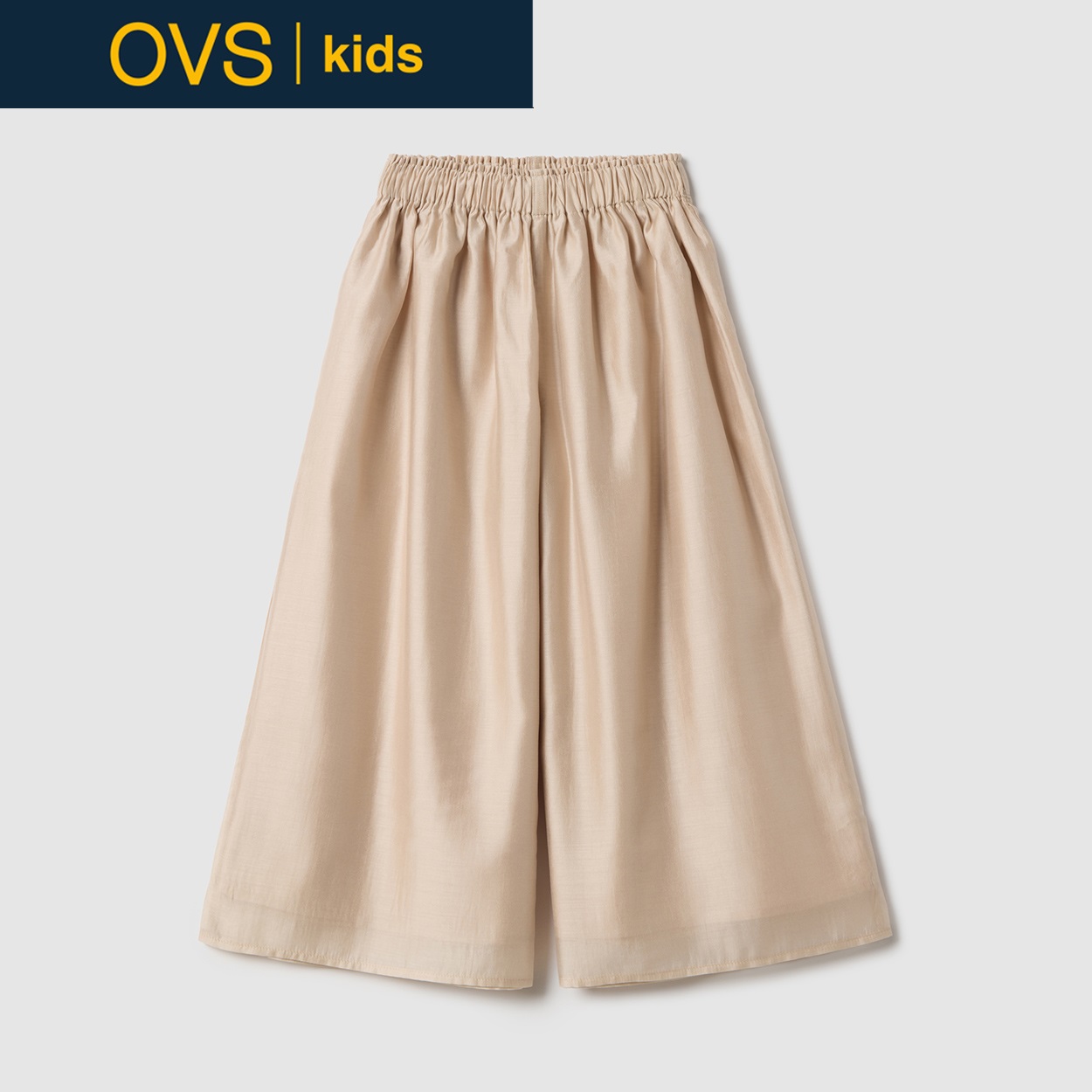 OVS KIDS(オヴィエッセ キッズ) ボイル地ワイドパンツ 女の子 キッズ(ベージュ-128cm)