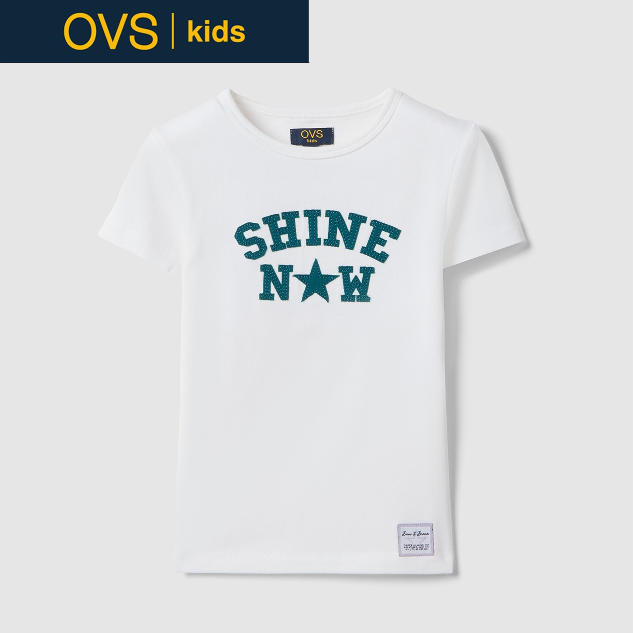 OVS KIDS(オヴィエッセ キッズ) 刺繡ロゴTシャツ 女の子 キッズ(ホワイト-152cm)