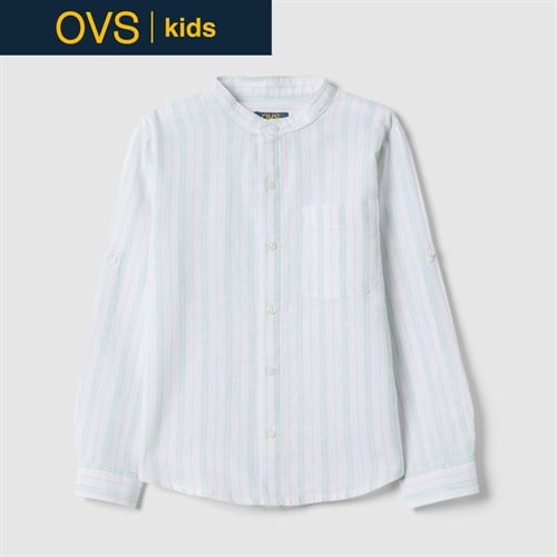 OVS KIDS(オヴィエッセ キッズ)  マルチカラーストライプ リネン混 レギュラーフィット シャツ 男の子 キッズ