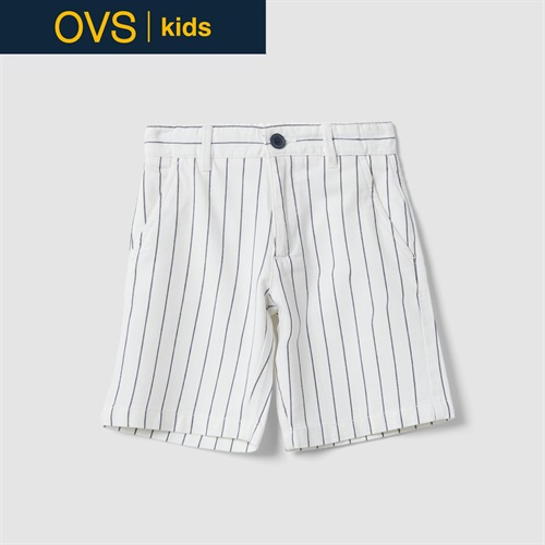 OVS KIDS(オヴィエッセ キッズ)  マルチカラーストライプ ピュアコットン レギュラーフィット ショートパンツ 男の子 キッズ