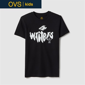OVS KIDS(オヴィエッセ キッズ) ロゴプリントTシャツ 男の子 キッズ(ブラック-146cm)