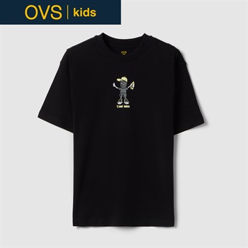 OVS KIDS(オヴィエッセ キッズ) バックプリントTシャツ 男の子 キッズ(ブラック-146cm)