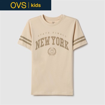 OVS KIDS(オヴィエッセ キッズ) アメリカンロゴTシャツ 男の子 キッズ(ベージュ-146cm)