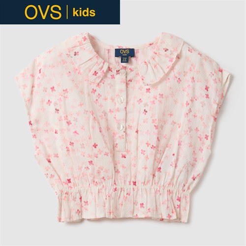 OVS KIDS(オヴィエッセ キッズ) 裾ギャザー半袖ブラウス 女の子 キッズ
