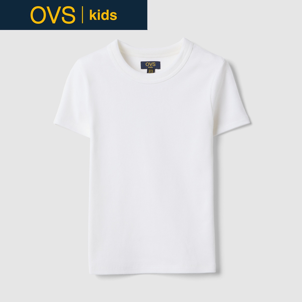 OVS KIDS(オヴィエッセ キッズ) 無地ストレッチTシャツ 女の子 キッズ(ホワイト-164cm)
