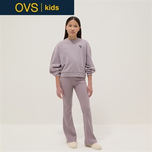 OVS KIDS(オヴィエッセ キッズ)  パープル ストレッチコットン レギュラーフィット レギンス 女の子 キッズ(ダークパープル-146cm)