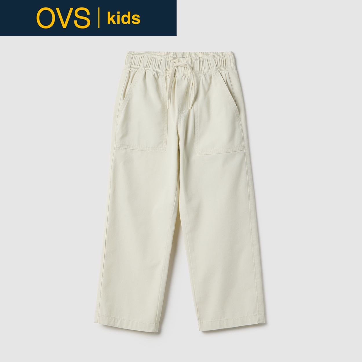 OVS KIDS(オヴィエッセ キッズ) キャンバスジョガーパンツ 男の子 キッズ(ベージュ-140cm)