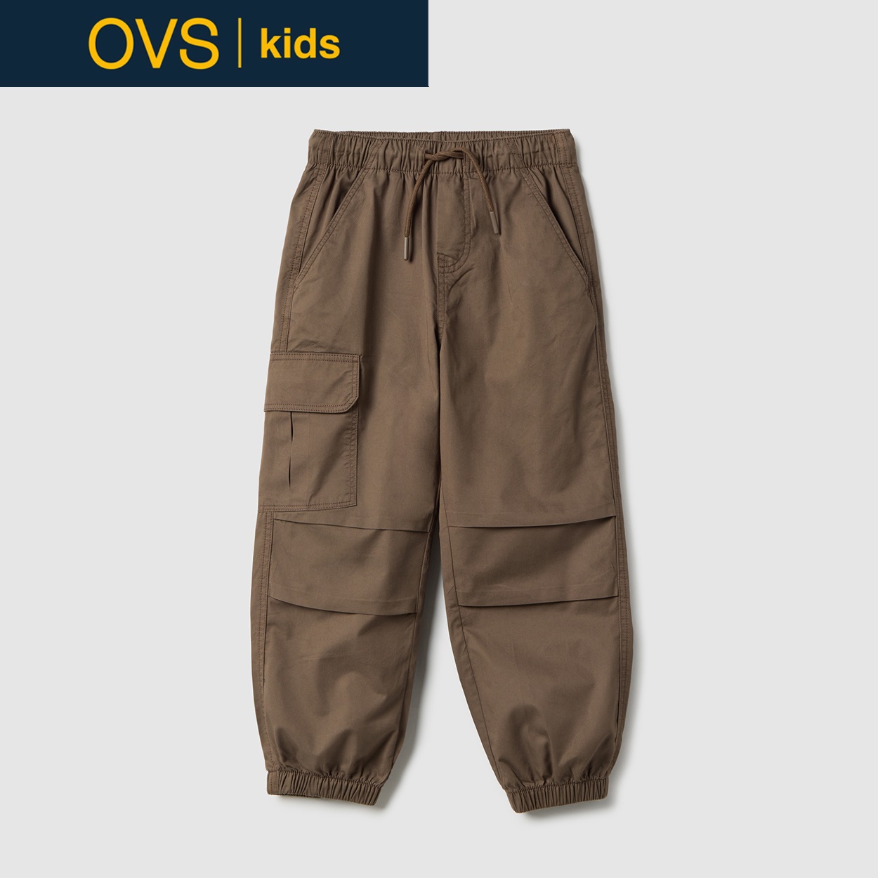 OVS KIDS(オヴィエッセ キッズ) ツイルジョガーカーゴパンツ 男の子 キッズ(ブラウン-104cm)